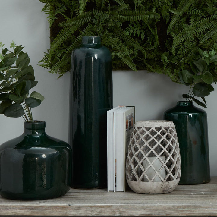 Large Conical Ceramic Lattice Hurricane Lantern