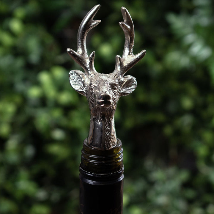 Silver Nickel Reindeer Bottle Stopper