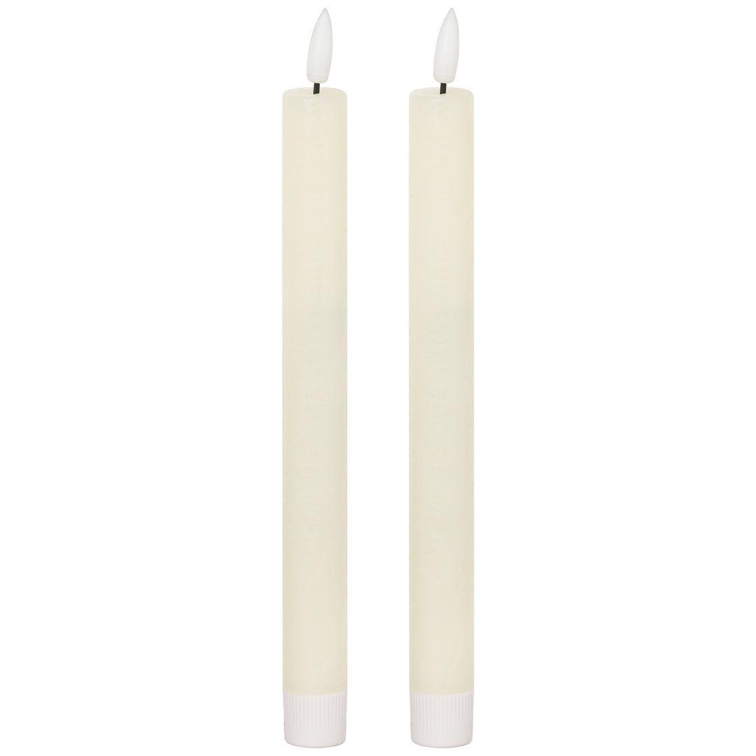 Luxe Collection Natural Glow S/ 2 Ivory LED Dinner Candles