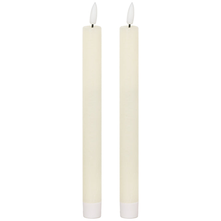 Luxe Collection Natural Glow S/ 2 Ivory LED Dinner Candles