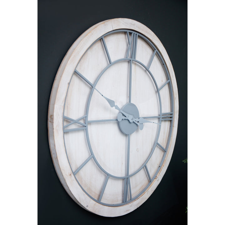 Williston White Large Wall Clock