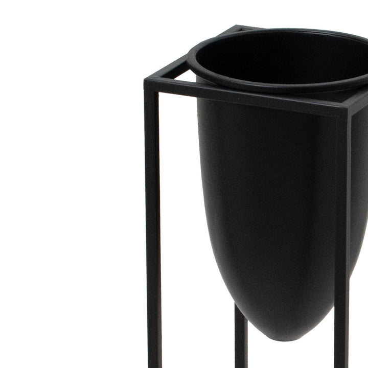 Matt Black Bullet Planter On Black Frame