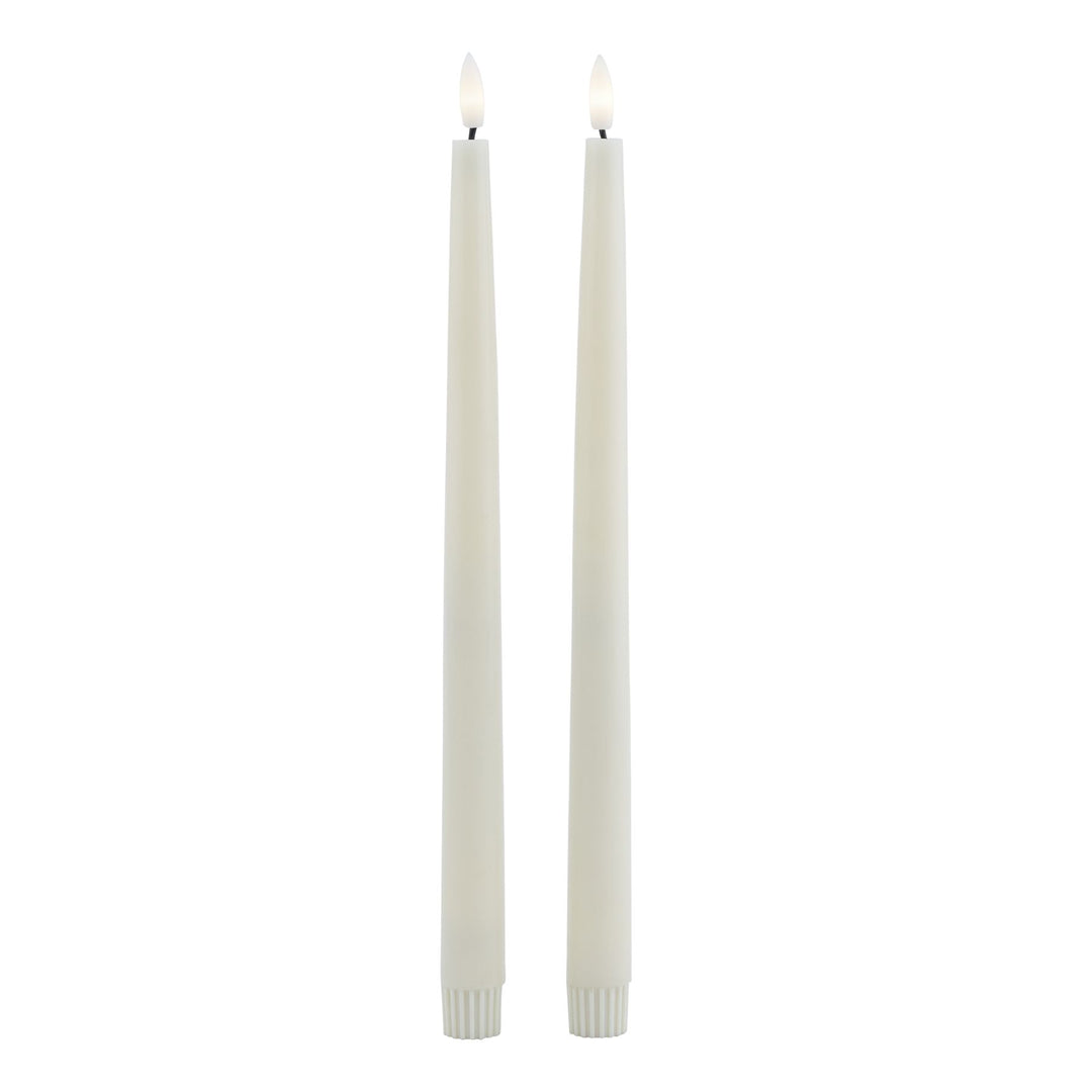 Luxe Collection S/2 Taupe LED Wax Dinner Candles