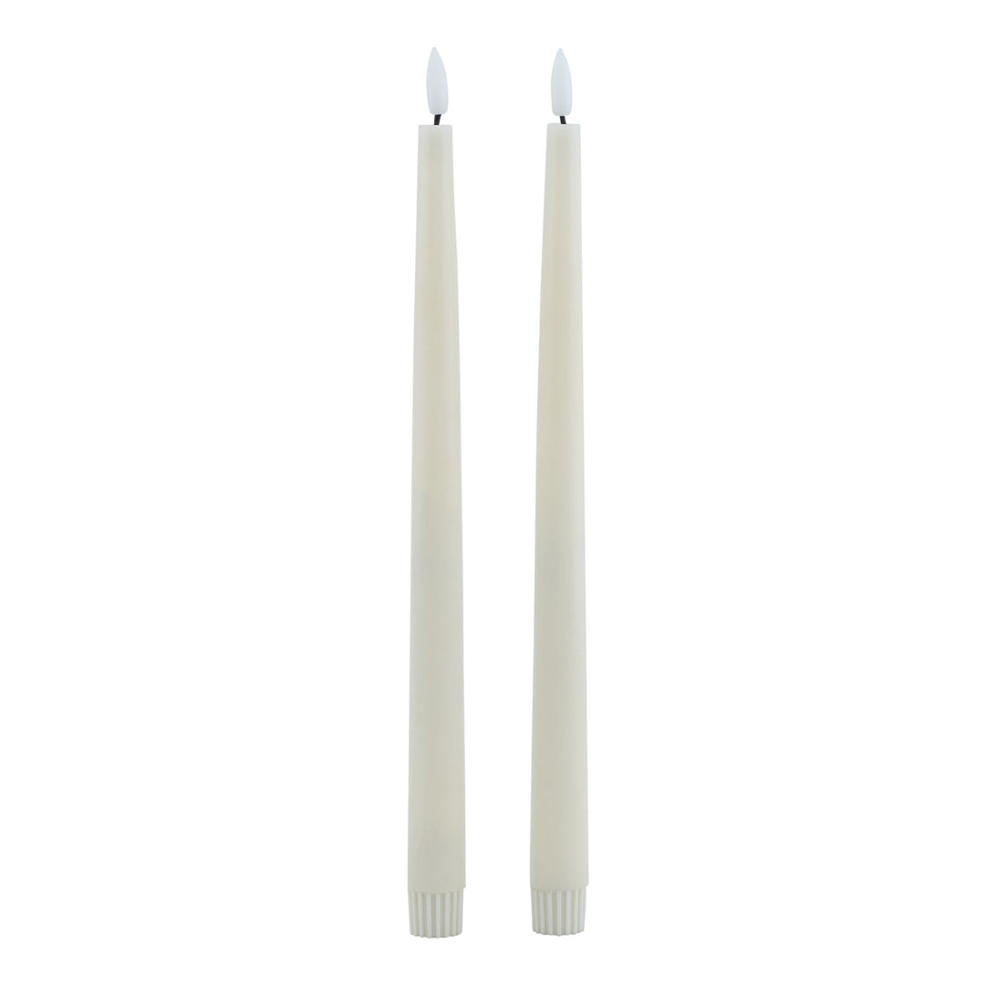 Luxe Collection S/2 Taupe LED Wax Dinner Candles