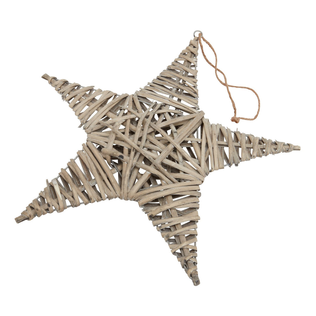 The Noel Collection Large Wicker Star Decoration