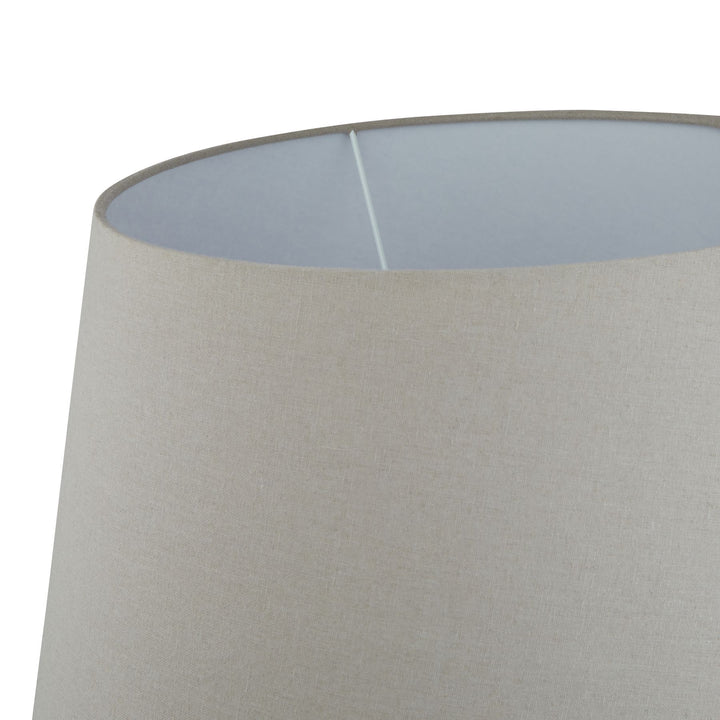 Siena Brown  Round Table Lamp With Linen Shade