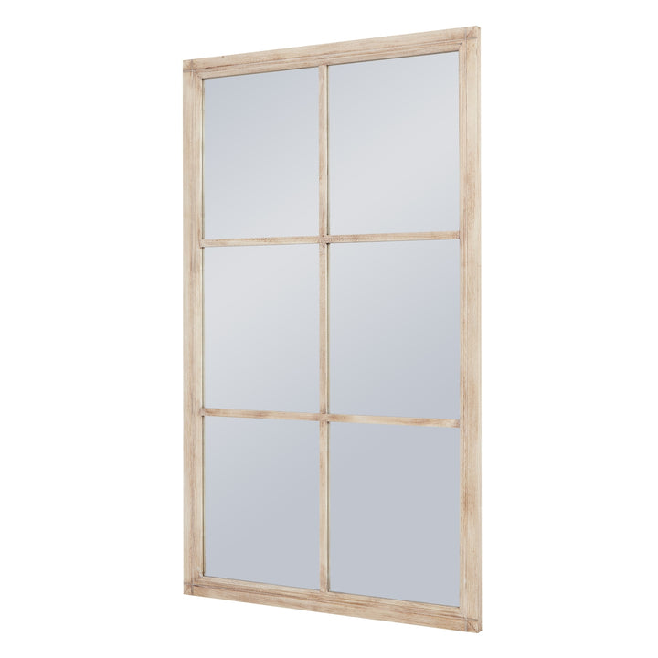 Washed Wood Large Window Mirror