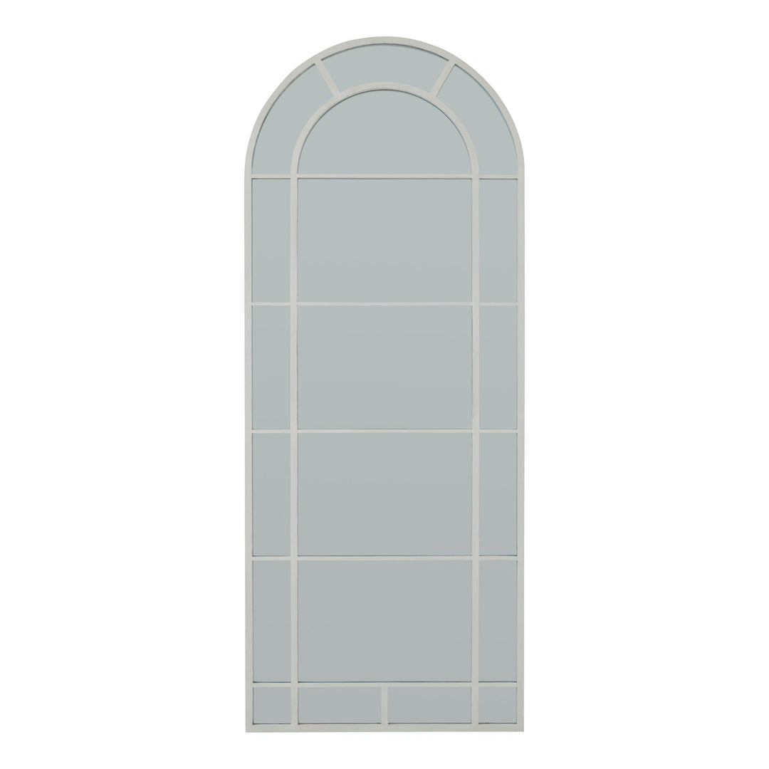 White Large Arched Window Mirror