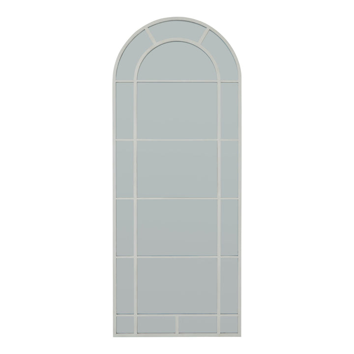 White Large Arched Window Mirror