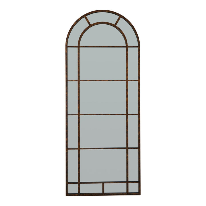 Rust Effect Large Arched Window Mirror