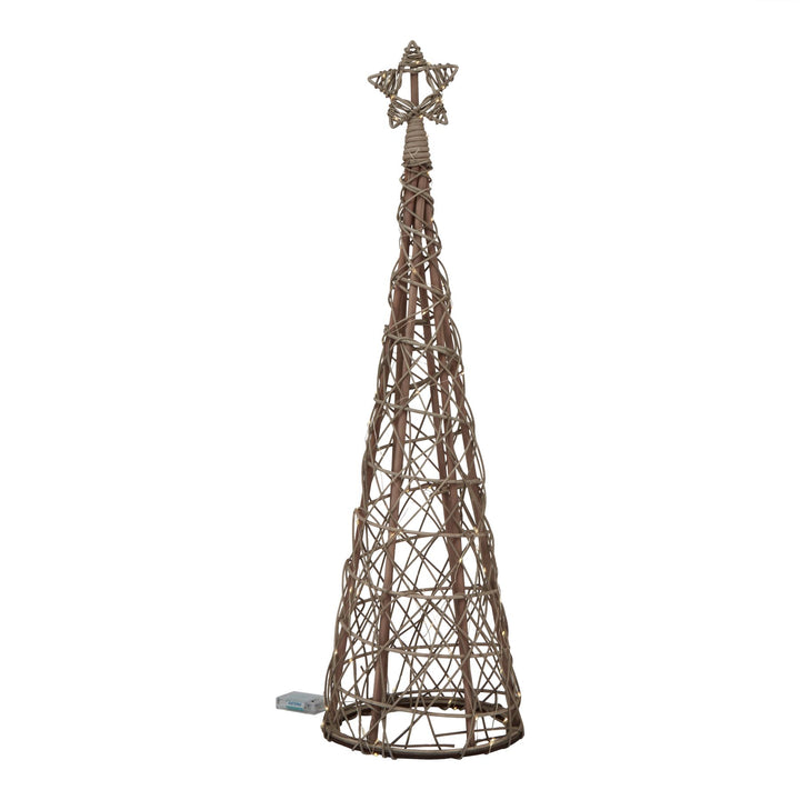 Small LED Wicker Christmas Tree With Star