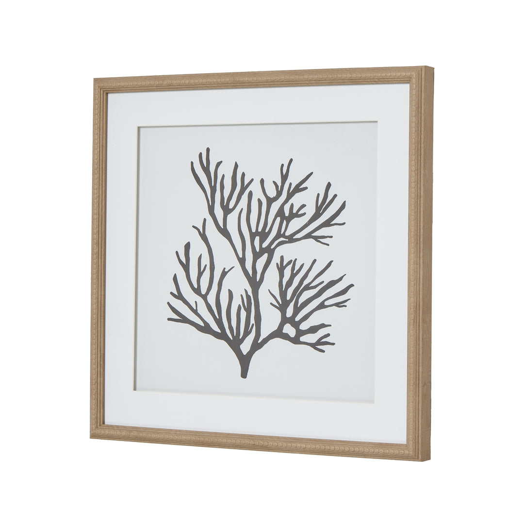 Reef Coral Art Mounted In Beaded Frame