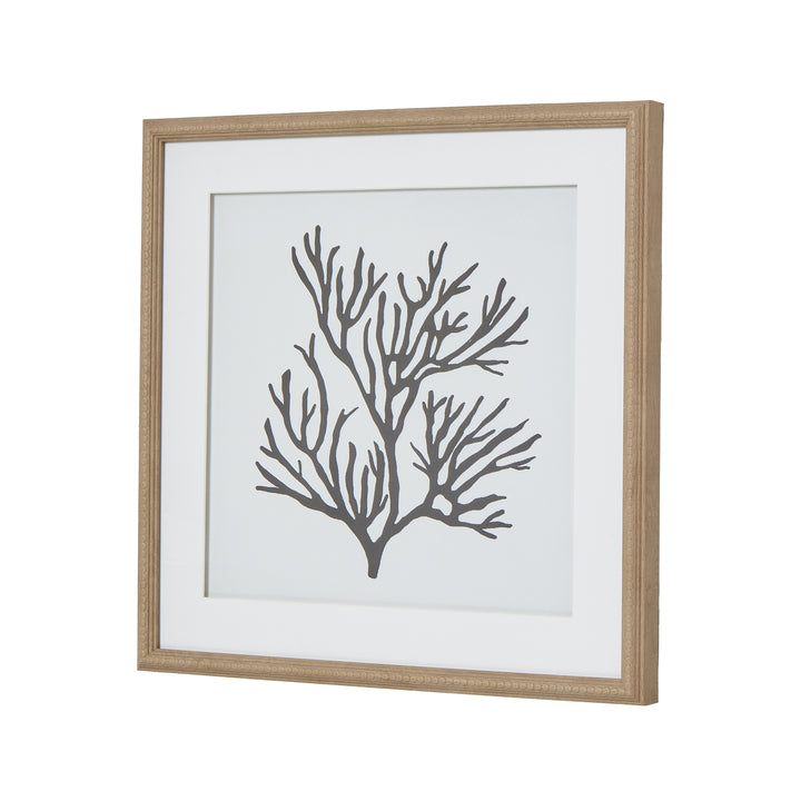 Reef Coral Art Mounted In Beaded Frame