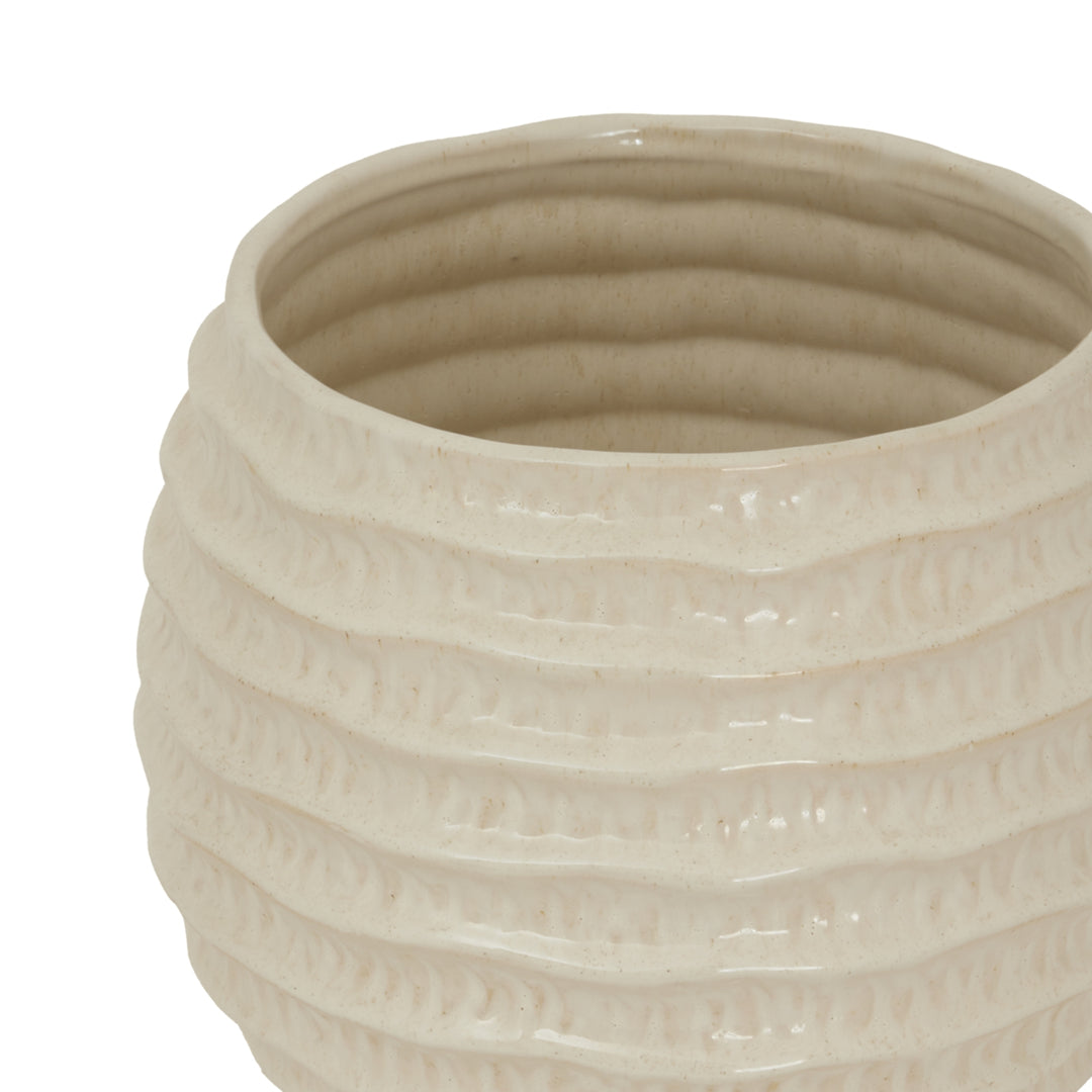 Pallida Ridged Pot Vase