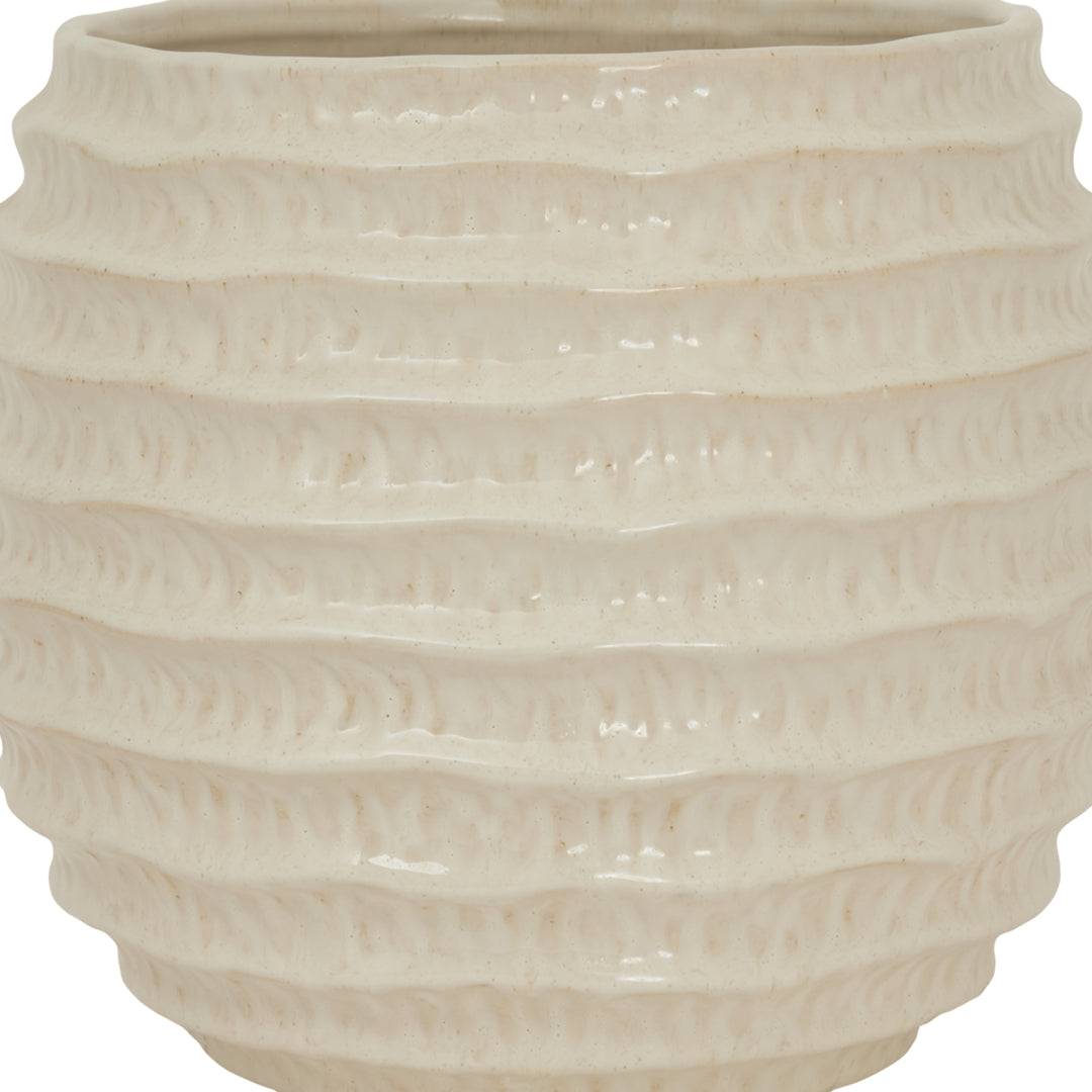 Pallida Ridged Pot Vase