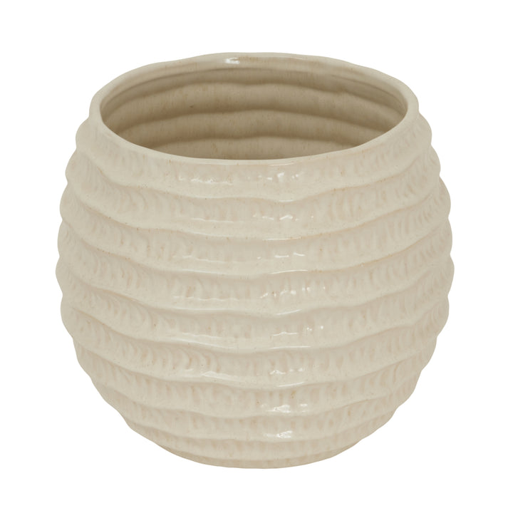 Pallida Ridged Pot Vase