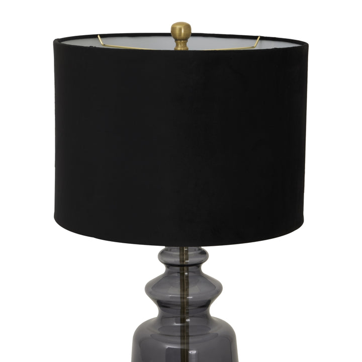 Luxton Glass Urn Lamp With Black Velvet Shade