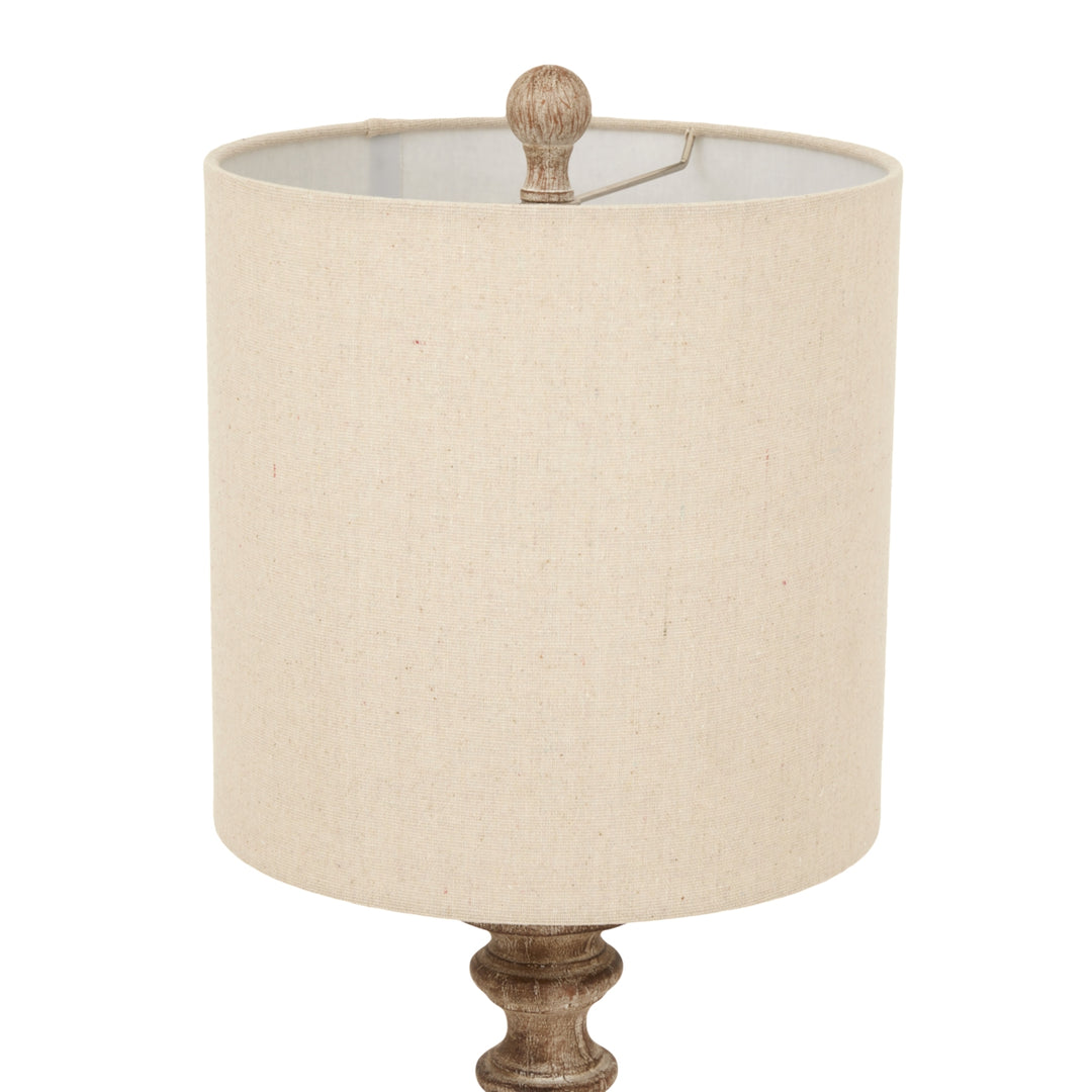 Pallido Candlestick Table Lamp With Linen Shade