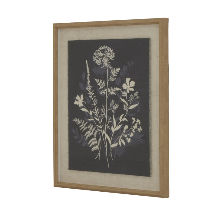 Flora & Fauna Collection Meadow On Linen In Beaded Frame