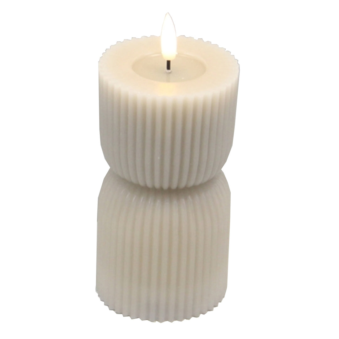 Luxe Collection Natural Glow 2.75x10 Stone Carved LED Candle