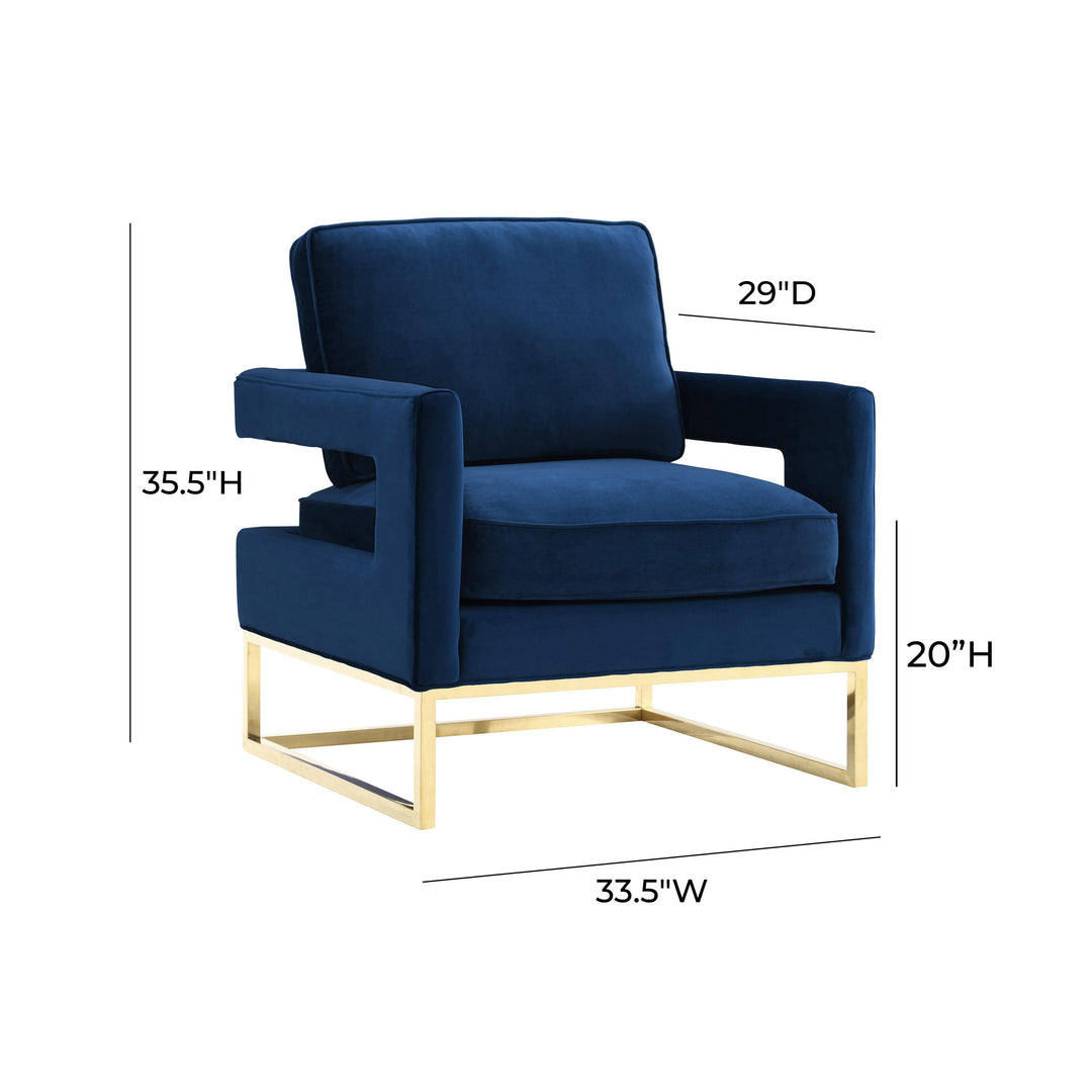 Avery Navy Velvet Chair