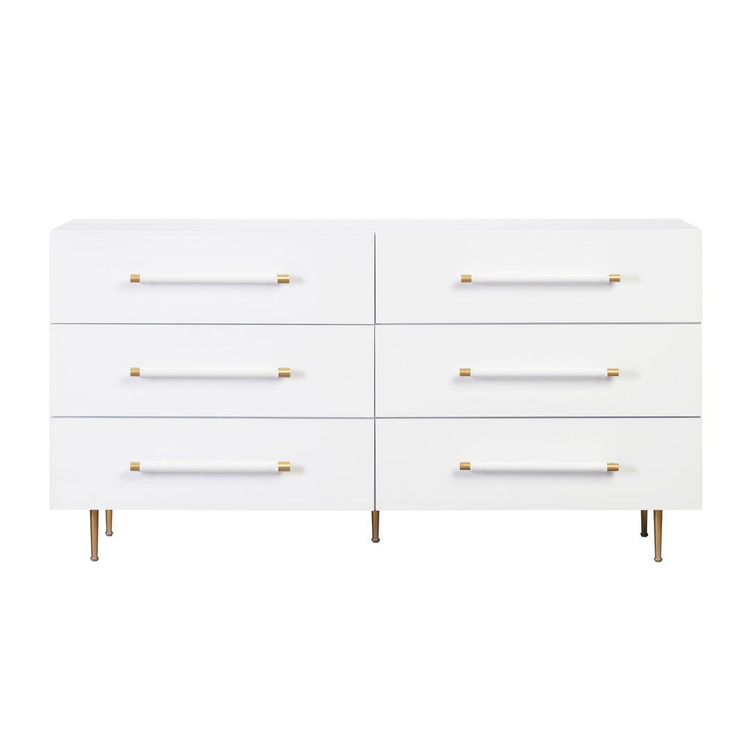 Trident White 6 Drawer Dresser