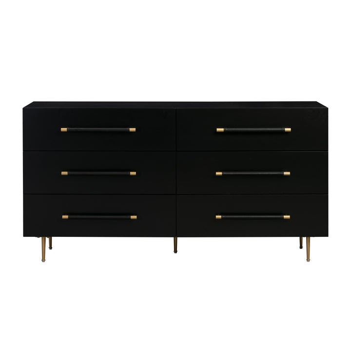 Trident Black 6 Drawer Dresser