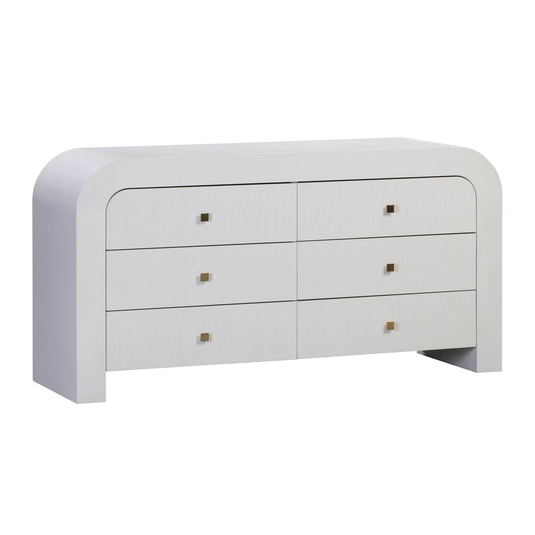 Hump 6 Drawer White Dresser