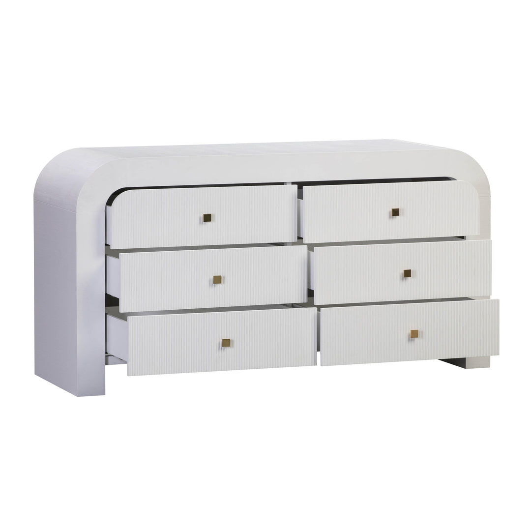 Hump 6 Drawer White Dresser