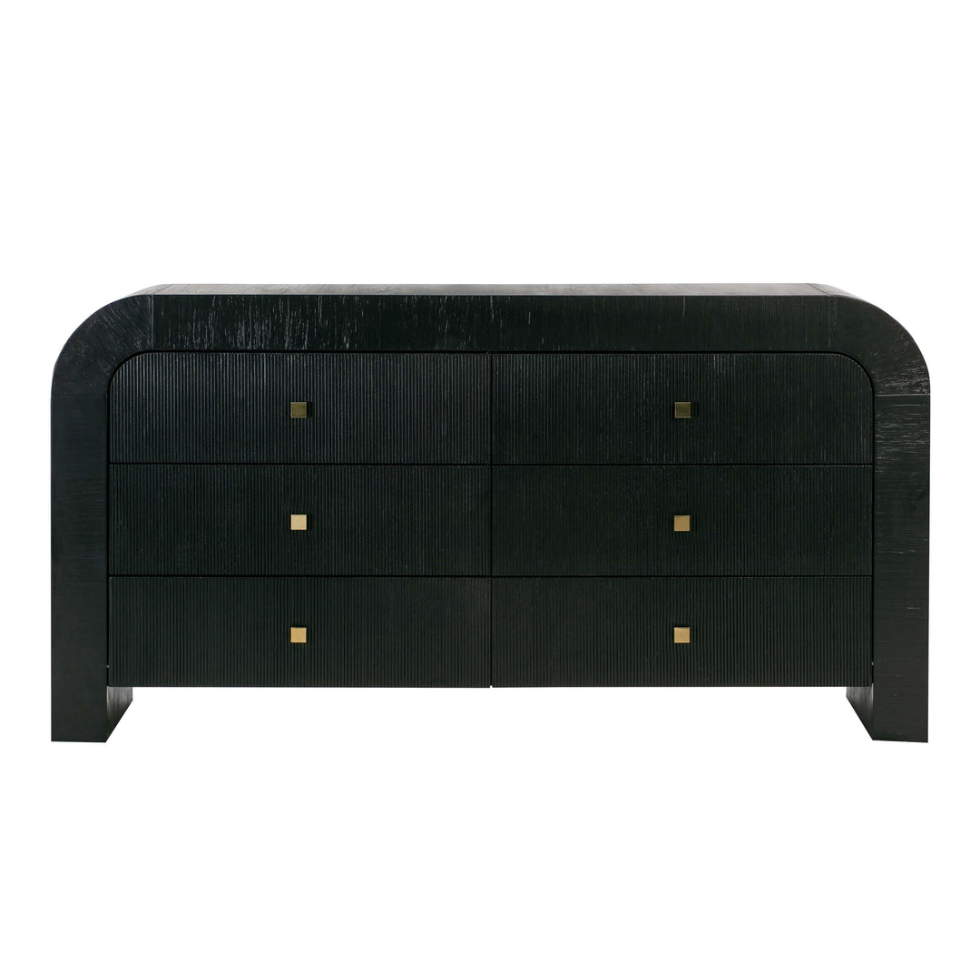 Hump 6 Drawer Black Dresser