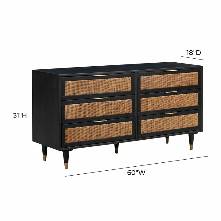 Sierra Noir 6 Drawer Dresser