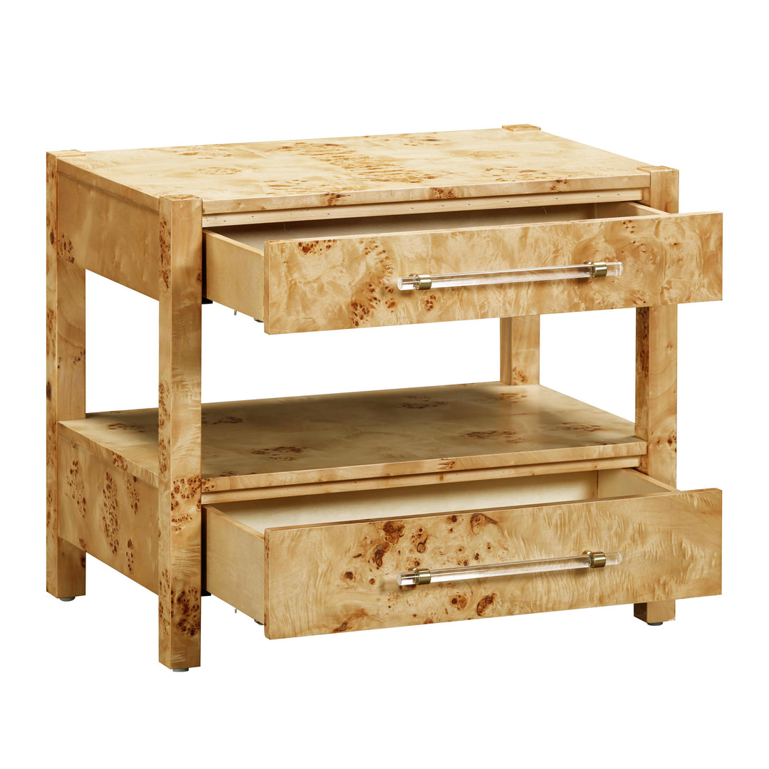 Brandyss Natural Burl Nightstand - UK