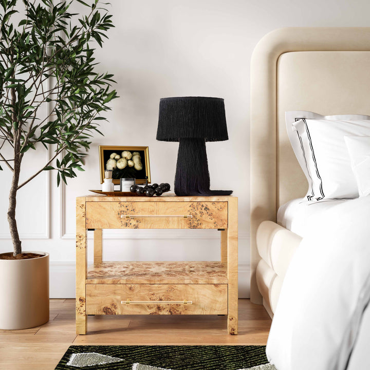 Brandyss Natural Burl Nightstand - UK