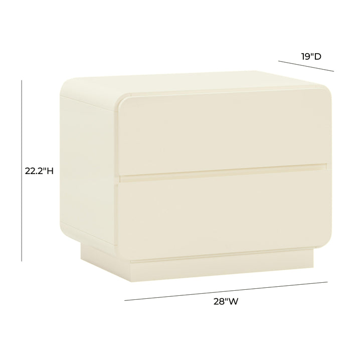 Sagura Cream Nightstand