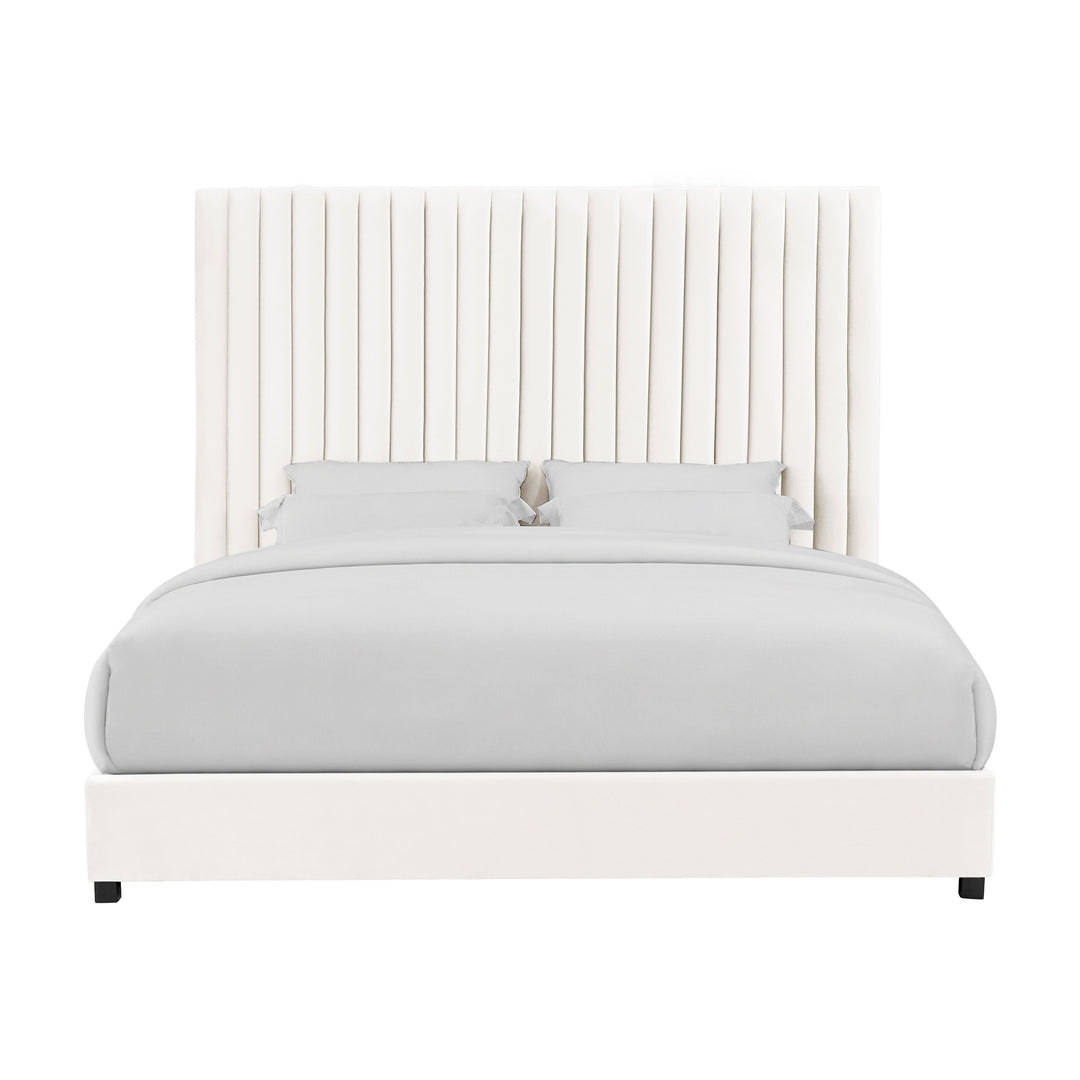 Arabelle White Velvet Bed in Super King