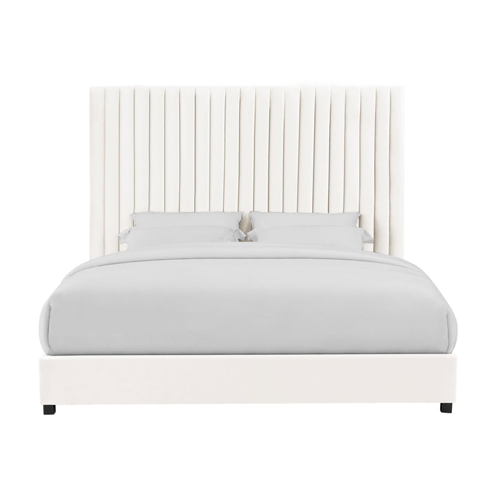 Arabelle White Velvet Bed in Super King