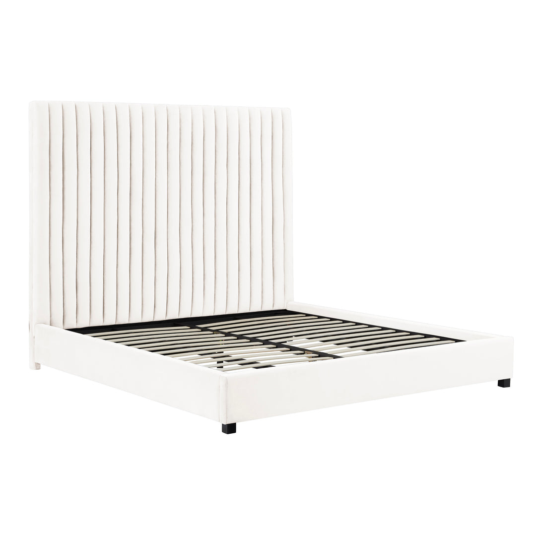 Arabelle White Velvet Bed in Super King