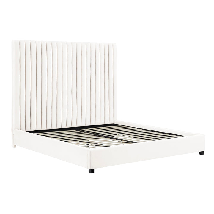 Arabelle White Velvet Bed in Super King