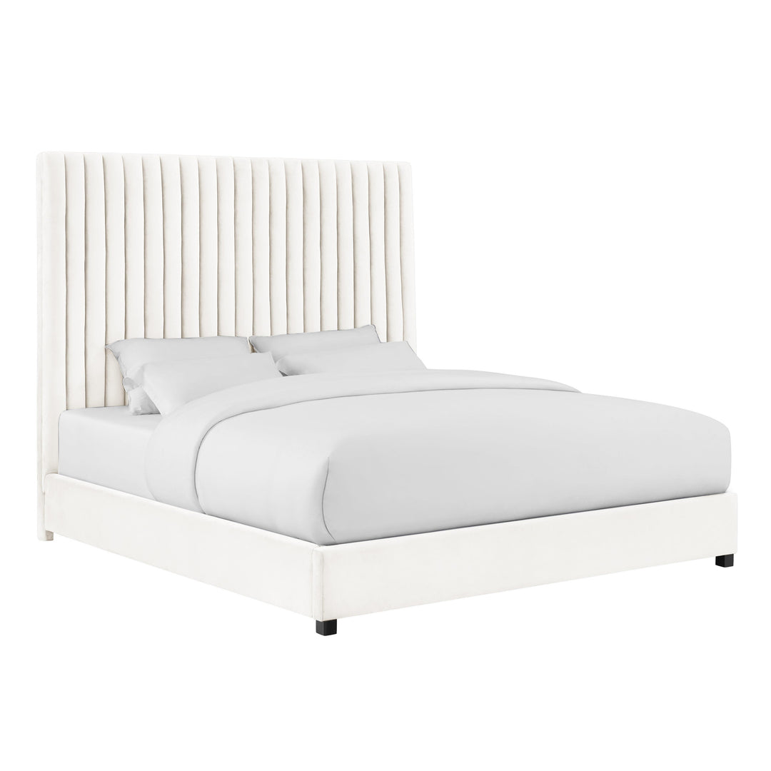 Arabelle White Velvet Bed in Super King