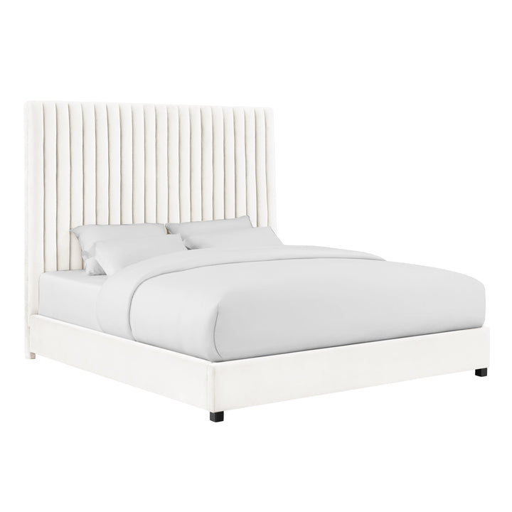 Arabelle White Velvet Bed in Super King