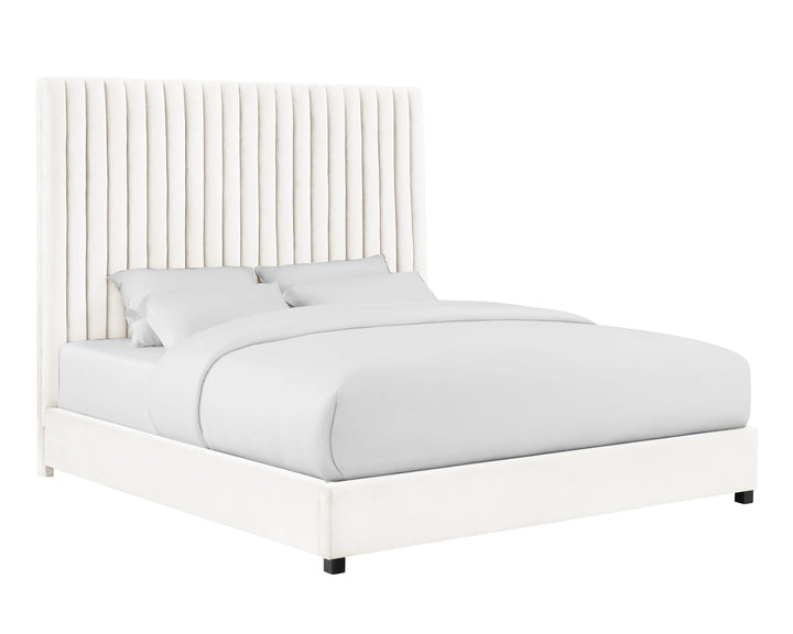 Arabelle White Velvet Bed in UK King