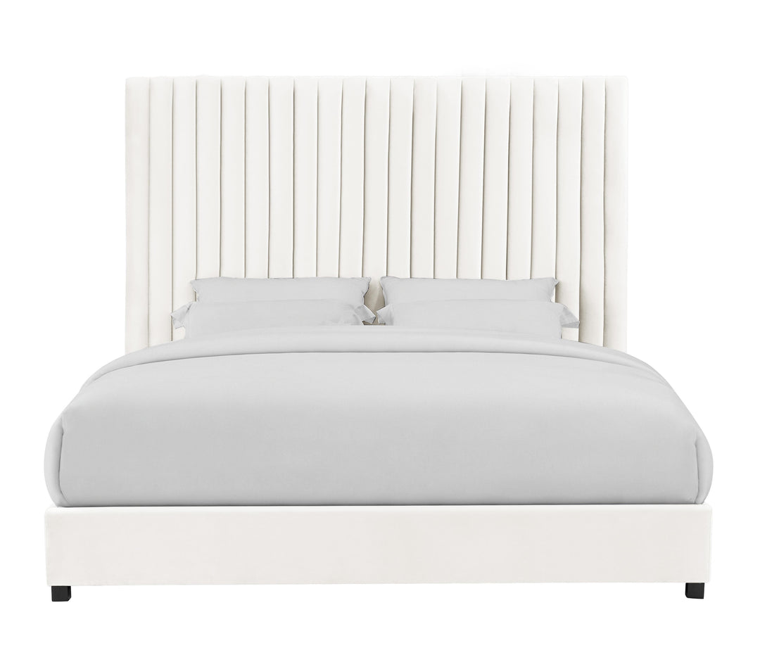 Arabelle White Velvet Bed in UK King