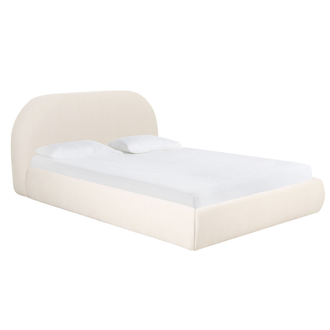 Bara Cream Textured Velvet UK King bed