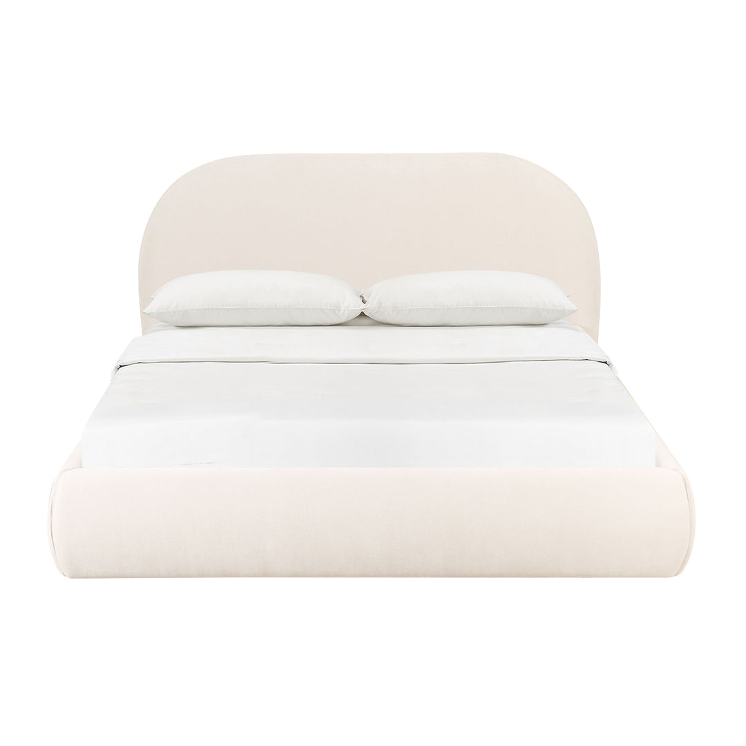 Bara Cream Textured Velvet UK King bed