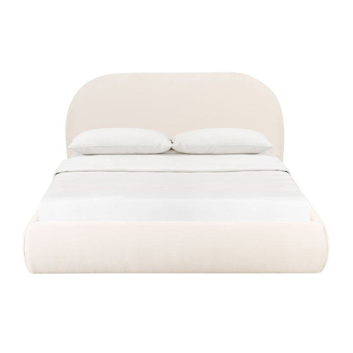 Bara Cream Textured Velvet UK King bed