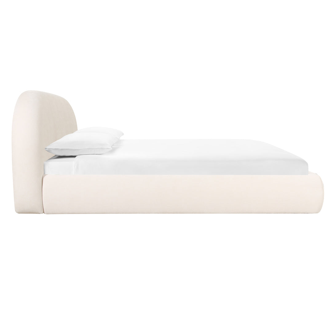 Bara Cream Textured Velvet UK King bed