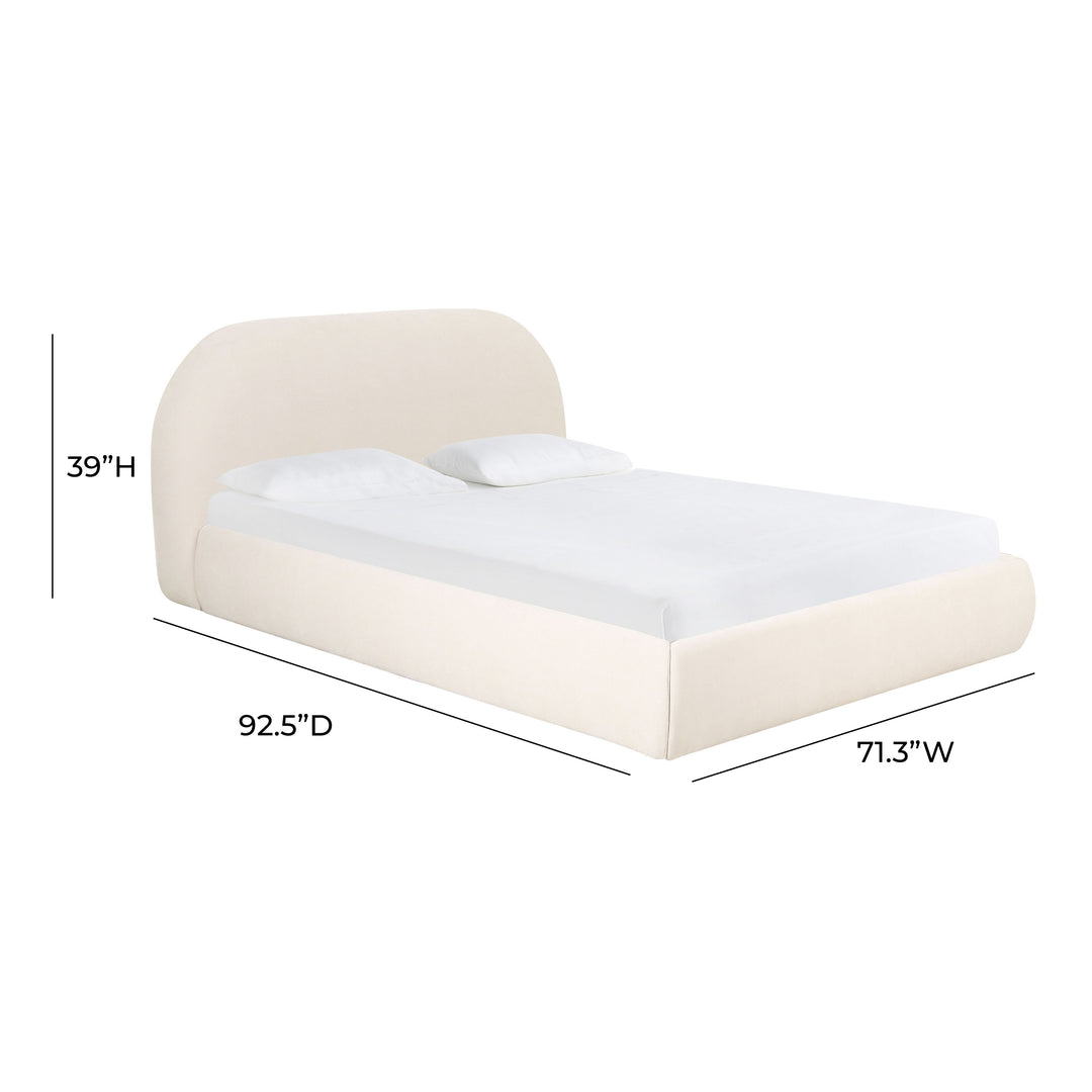 Bara Cream Textured Velvet UK King bed