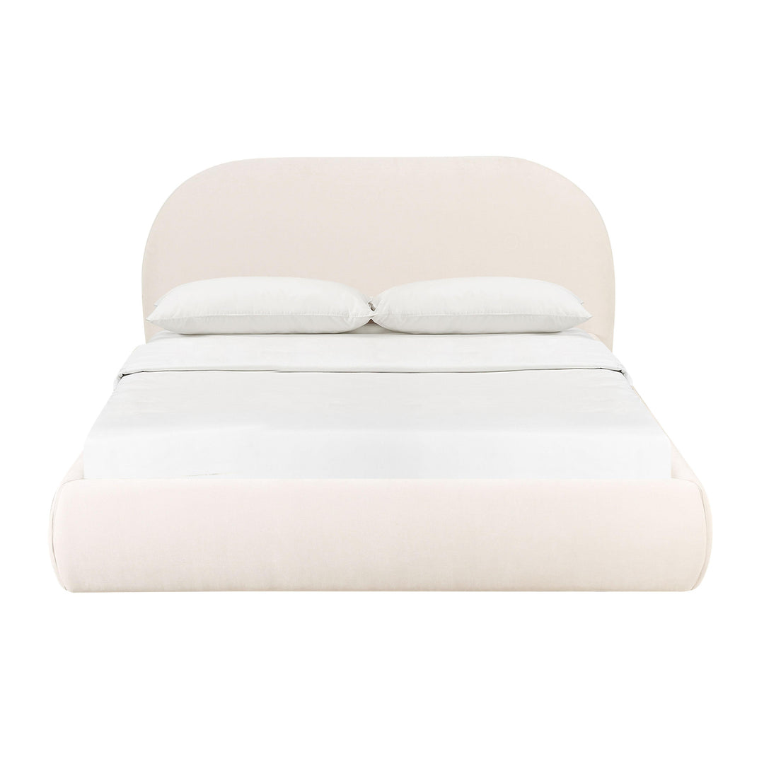 Bara Cream Textured Velvet UK King Bed