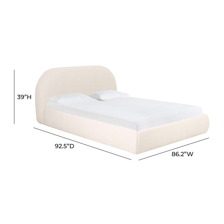 Bara Cream Textured Velvet UK Super King Bed