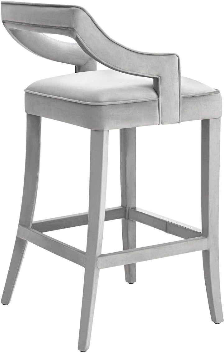 Tiffany Grey Velvet Counter Stool